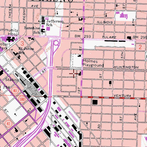 Topographic Map of First Armenian Presbyterian Church, CA