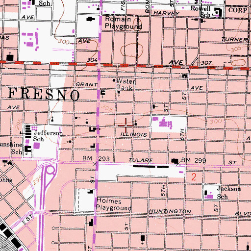 Topographic Map of Free Will Baptist Church, CA