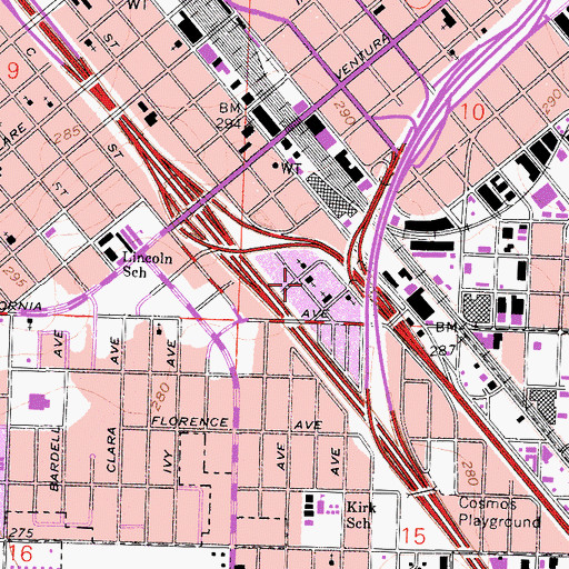 Topographic Map of Greater Faith Missionary Baptist Church, CA