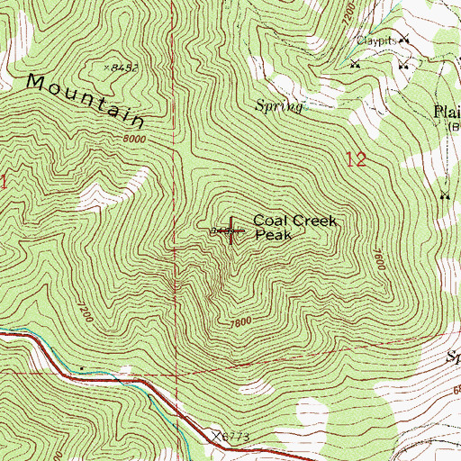 Topographic Map of Coal Creek Peak, CO
