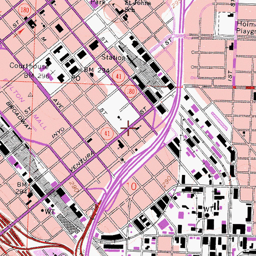 Topographic Map of New Harvest Christian Fellowship Church, CA