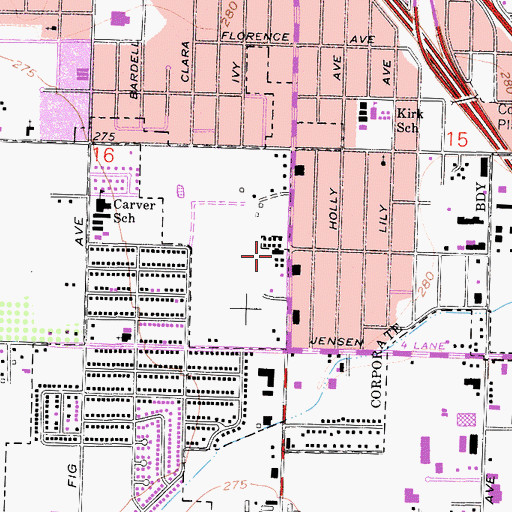 Topographic Map of Witness of Jesus Christ Church, CA