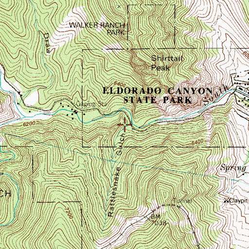 Topographic Map of Rattlesnake Gulch, CO