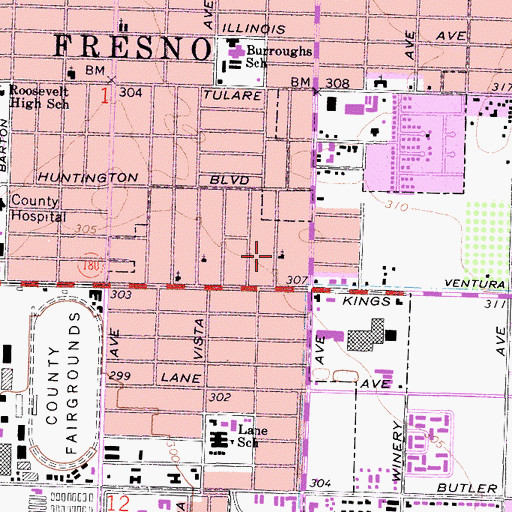 Topographic Map of Full Gospel Tabernacle, CA