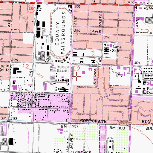 Topographic Map of Mosqueda Park, CA