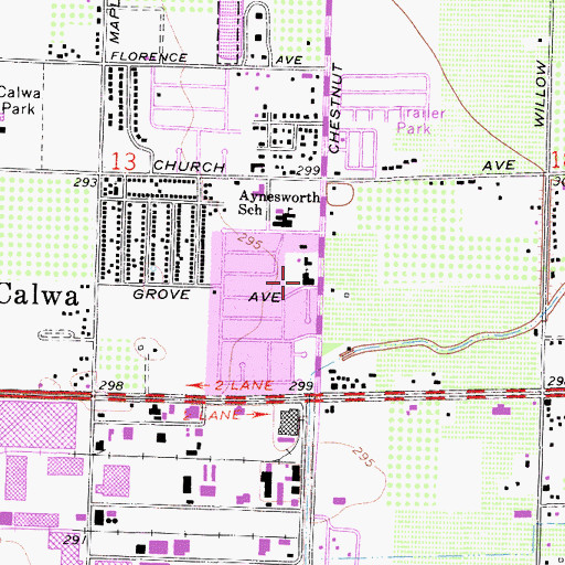 Topographic Map of Saint Anthony Mary Claret Catholic Church, CA