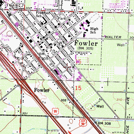 Topographic Map of Saint Lucys Catholic Church, CA