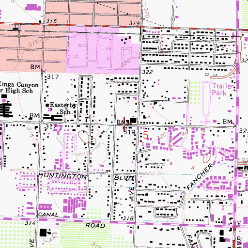 Topographic Map of Bible Fellowship Church, CA