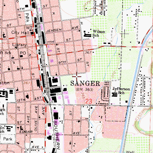 Topographic Map of Faller Park, CA