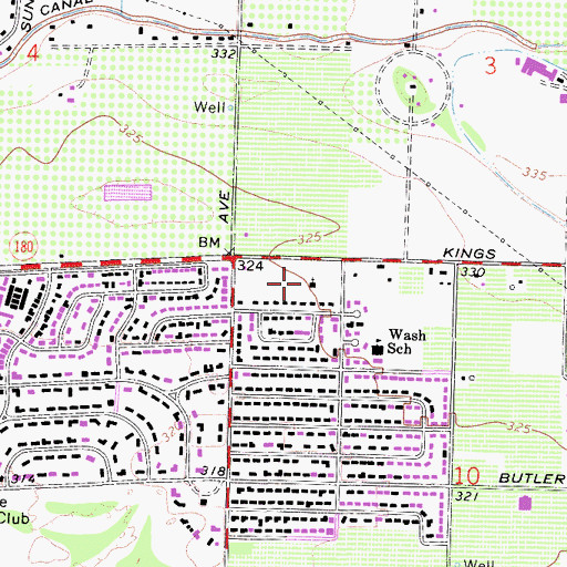 Topographic Map of Saint Marys Episcopal Church, CA