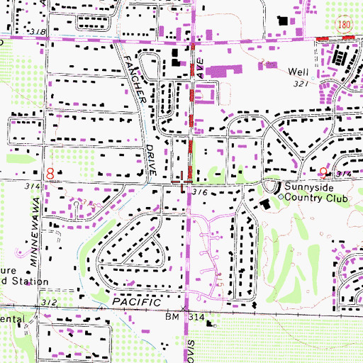Topographic Map of Tenri Cultural Center, CA