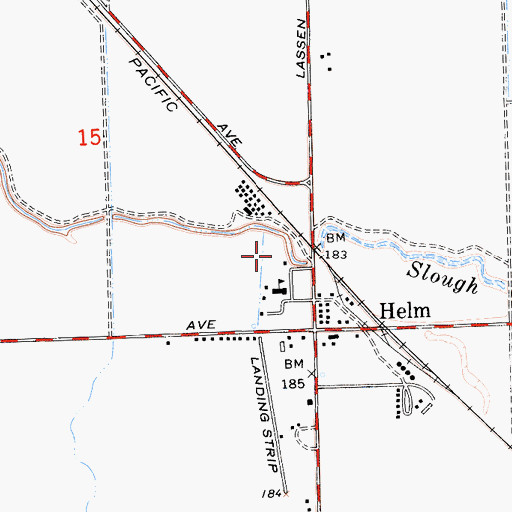 Topographic Map of Helm Elementary School, CA