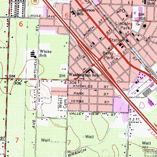 Topographic Map of Kingdom Hall of Jehovahs Witnesses, CA