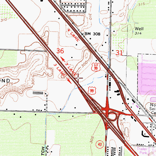 Topographic Map of Pioneer Village Museum, CA