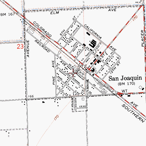 Topographic Map of San Joaquin City Park, CA