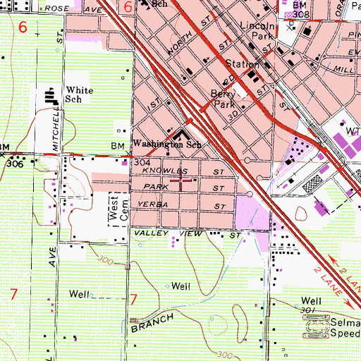 Topographic Map of Selma Apostolic Assembly Church, CA