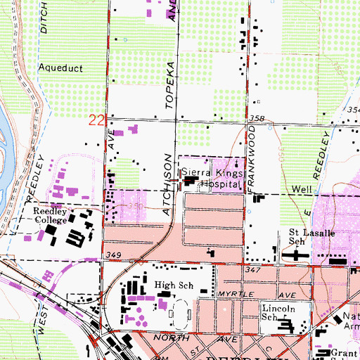 Topographic Map of Adventist Medical Center - Reedley, CA