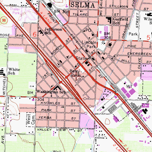 Topographic Map of Spanish Church of the Nazarene, CA