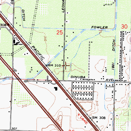 Topographic Map of Young Pond, CA