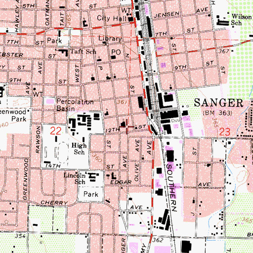 Topographic Map of Pentecostal Deliverance Church, CA