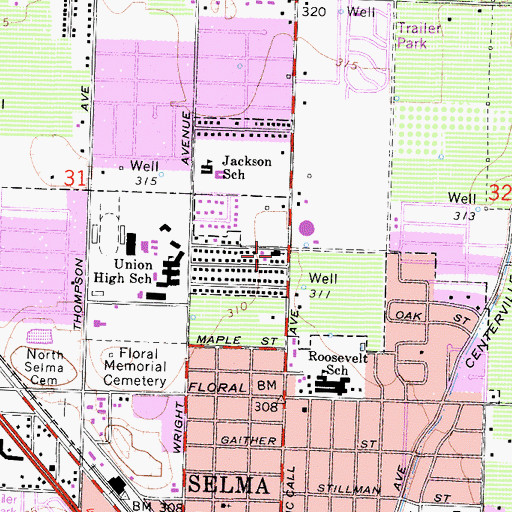 Topographic Map of Cathedral of Light Church, CA