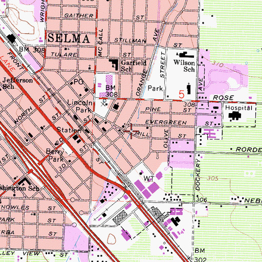 Topographic Map of Church of God, CA