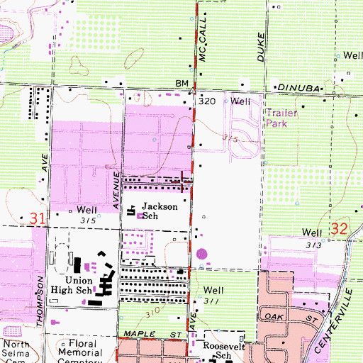 Topographic Map of Church of the Nazarene, CA