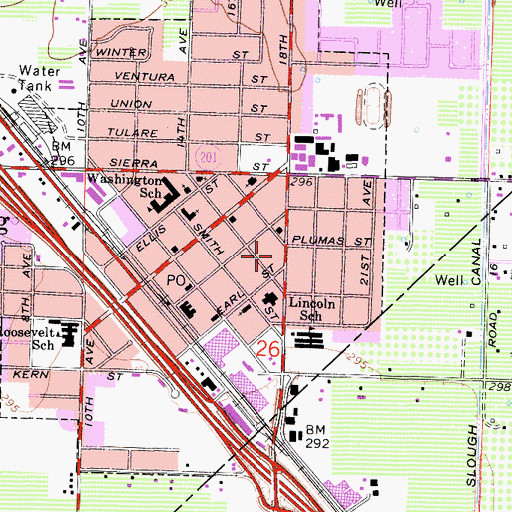 Topographic Map of Community Bible Fellowship Church, CA