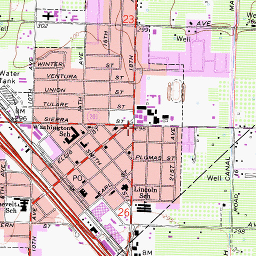 Topographic Map of Concordia Lutheran Church, CA