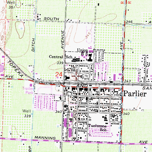 Topographic Map of Earl Ruth Park, CA