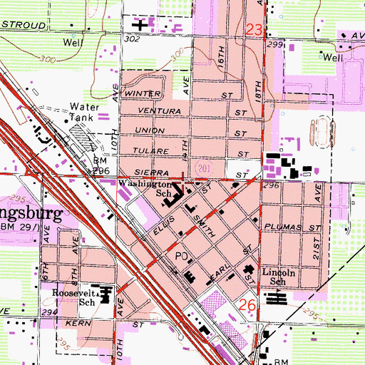 Topographic Map of First Armenian Presbyterian Church, CA