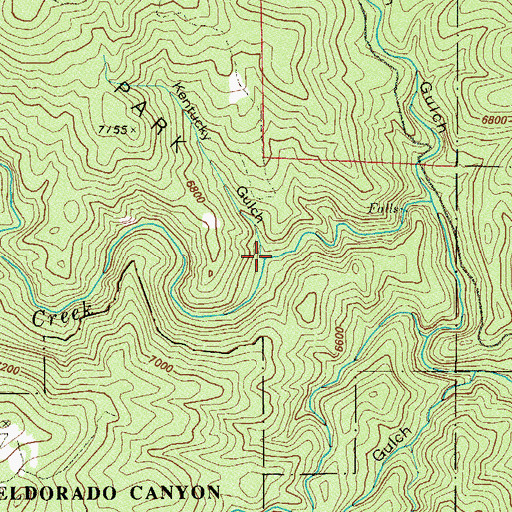 Topographic Map of Kentucky Gulch, CO