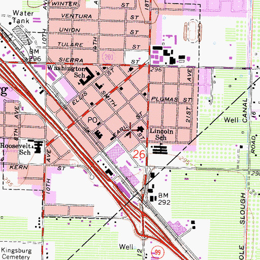 Topographic Map of Kingsburg Medical Center, CA