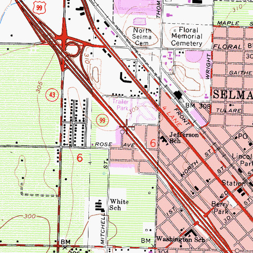 Topographic Map of New Life Temple, CA