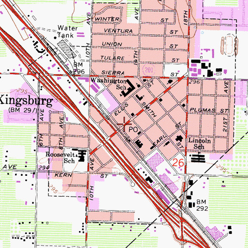 Topographic Map of Oasis Continuation School, CA