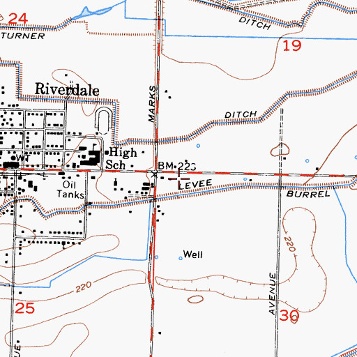 Topographic Map of Assembly of God School, CA