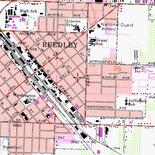 Topographic Map of Church of Christ, CA