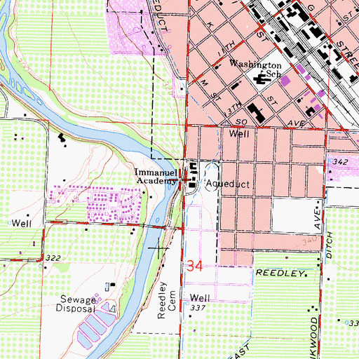 Topographic Map of Community Christian Fellowship Church, CA