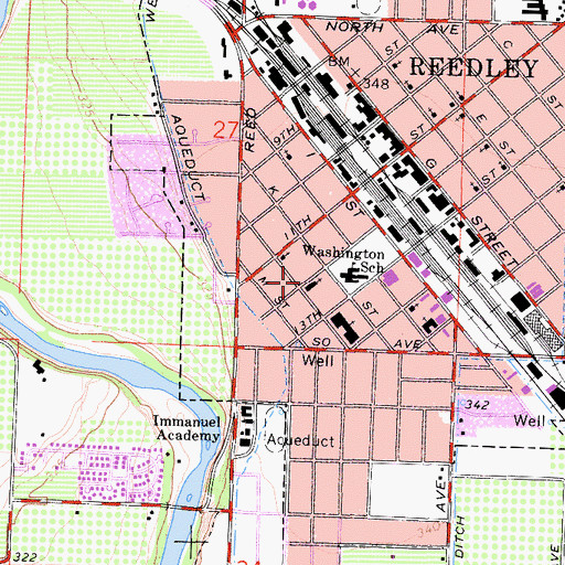 Topographic Map of First Mennonite Church Library, CA