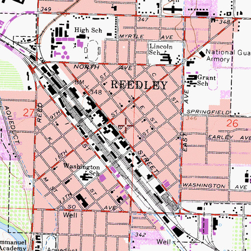 Topographic Map of First United Methodist Church, CA