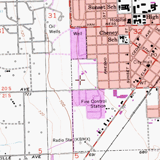 Topographic Map of Keck Park, CA