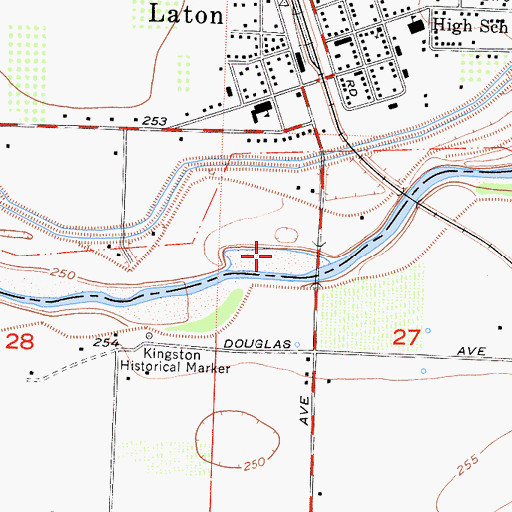 Topographic Map of Laton-Kingston Park, CA