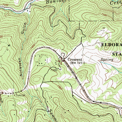 Topographic Map of Crescent, CO