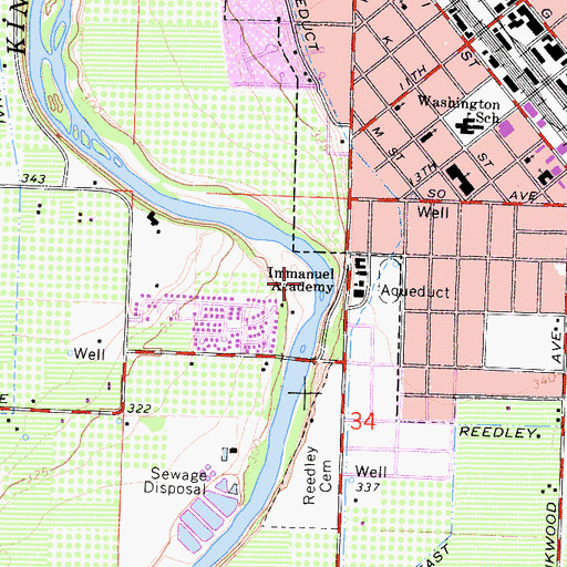 Topographic Map of Reedley Beach, CA