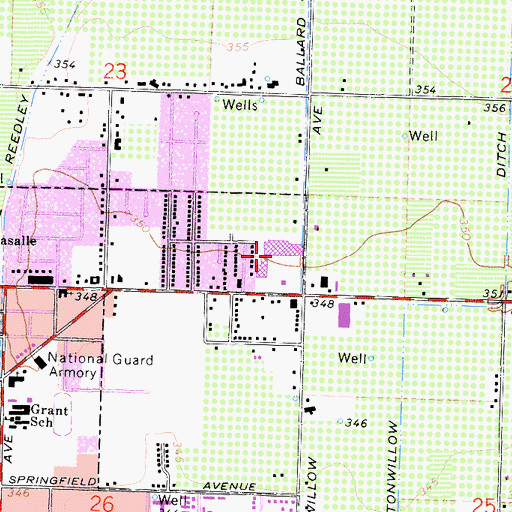 Topographic Map of Reedley Shopping Center, CA