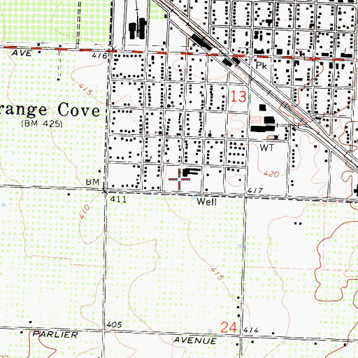 Topographic Map of Sheridan Elementary School, CA