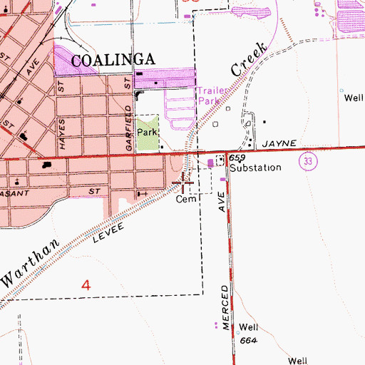 Topographic Map of Warthan Canyon Cemetery, CA
