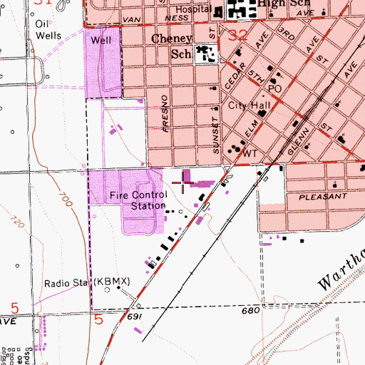 Topographic Map of West Valley Shopping Center, CA