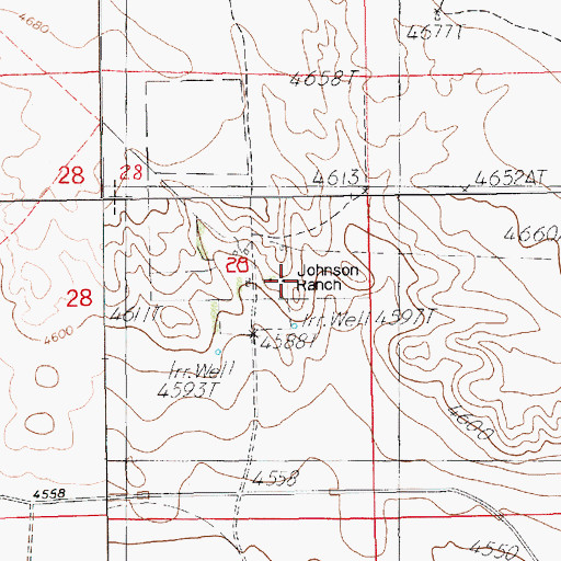 Topographic Map of Johnson Ranch, NE