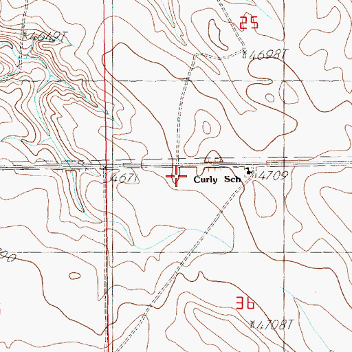Topographic Map of Curly School, NE